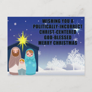 Politisch inkorrekte Christliche Weihnachtspostkar Postkarte