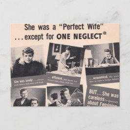 Politisch inkorrekte Retro-Anzeige "Perfect Ehefra Postkarte
