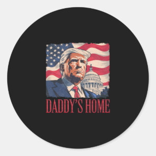 Politische Aussage Daddy's Home Trump Tee - Herren Runder Aufkleber