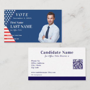 Politische benutzerdefinierte Wahlkampagne Blaue K Visitenkarte