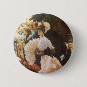 Politische Dame von James Tissot, viktorianisches  Button