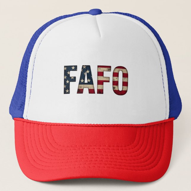 Politische Erklärung des FAFO-Flag der USA gestört Truckerkappe (Vorderseite)