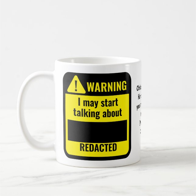 POLITISCHE FUN WitZige Personalisierte Warnung Kaffeetasse (Links)