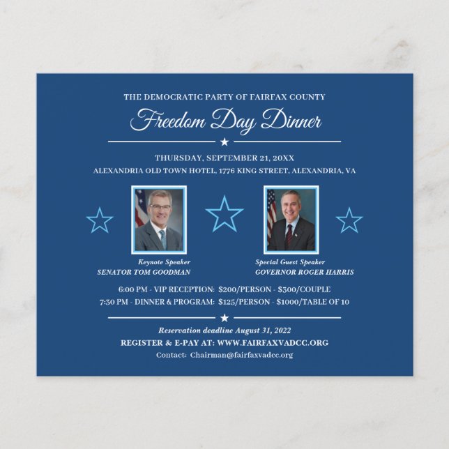 Politische Fundraising-Abendessen Einladung 2 Foto (Vorderseite)