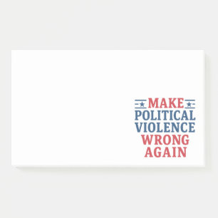 Politische Gewalt wieder falsch machen Post-it Klebezettel