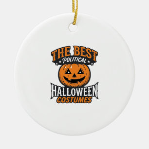 Politische Halloween-Kostüm-Kürbis-Vintage-Shirt_ Keramik Ornament
