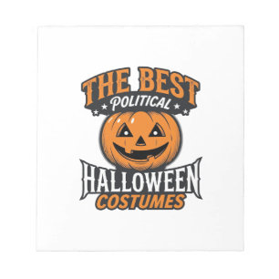 Politische Halloween-Kostüm-Kürbis-Vintage-Shirt_ Notizblock