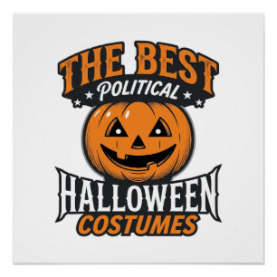 Politische Halloween-Kostüm-Kürbis-Vintage-Shirt_ Poster