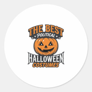 Politische Halloween-Kostüm-Kürbis-Vintage-Shirt_ Runder Aufkleber