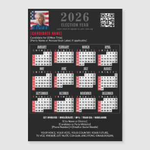 Politische Kampagne QR Code 2026 Magnetkalender Magnetkarte