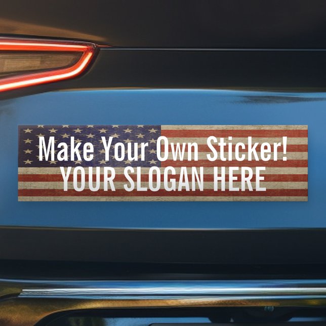 Politische Kampagne - Vintage US Flagge Autoaufkleber (Create Your Own Bumper Sticker)