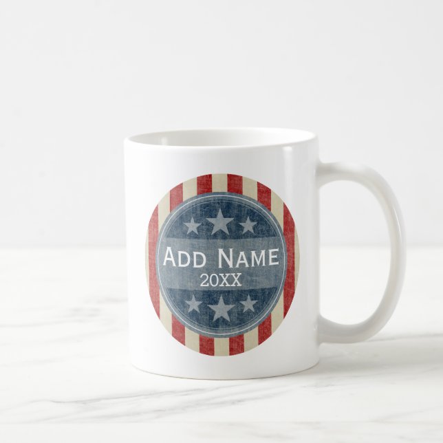 Politische Kampagne - Vintage US Flagge Kaffeetasse (Rechts)