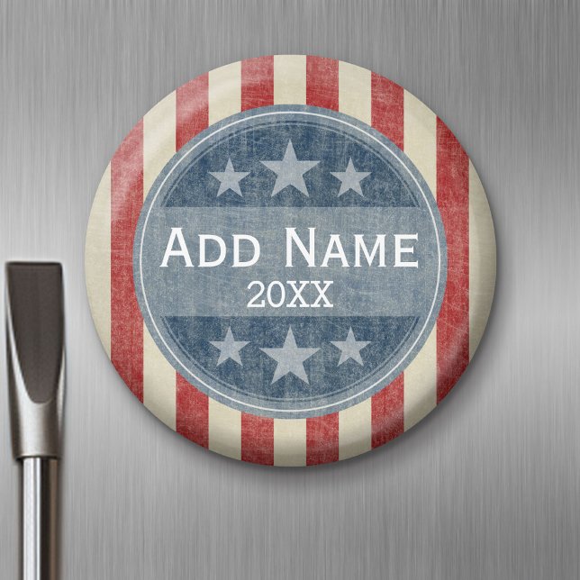 Politische Kampagne - Vintage US Flagge Magnet (Custom Magnet)