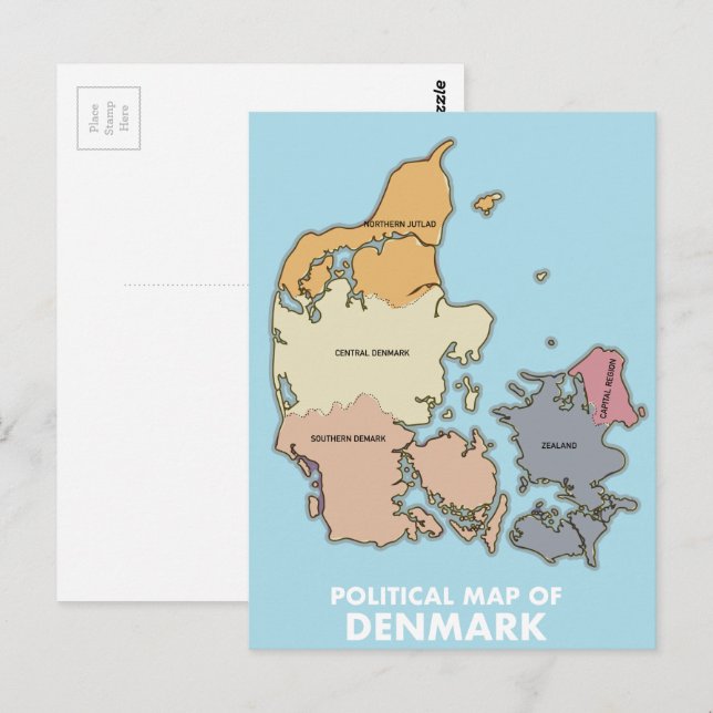 Politische Karte Dänemarks (Vorne/Hinten)