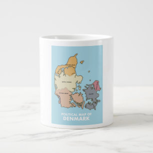 Politische Karte Dänemarks Jumbo-Tasse