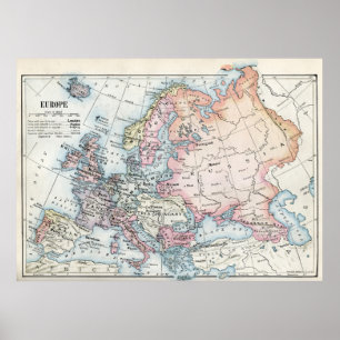 Politische Karte Europas (1916) Poster