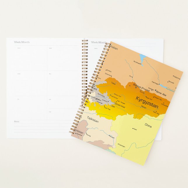 Politische Karte Kirgisistans und Zentralasiens Planer (Von Creator hochgeladen)