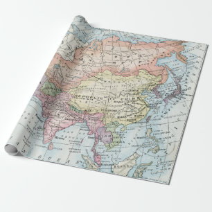 Politische Karte von Asien (1916) Geschenkpapier