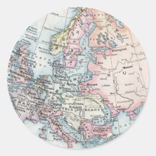 Politische Karte von Europa (1916) Runder Aufkleber