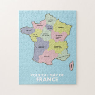 Politische Karte von Frankreich Puzzle