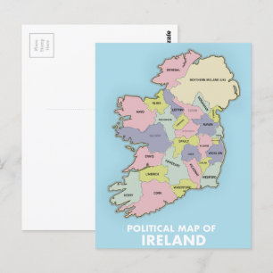 Politische Karte von Irland.