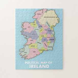 Politische Karte von Irland. Puzzle