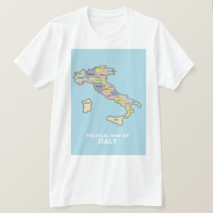 Politische Karte von Italien  T-Shirt