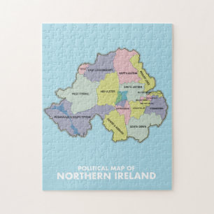 Politische Karte von Nordirland. Puzzle