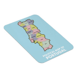 Politische Karte von Portugal Magnet