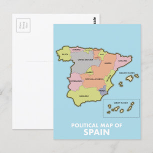 Politische Karte von Spanien.