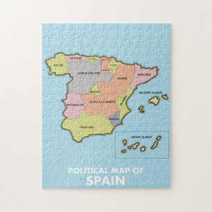 Politische Karte von Spanien. Puzzle