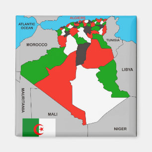 politische Kartenflagge Algerien-Landes Magnet