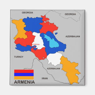 politische Kartenflagge Armenien-Landes Magnet