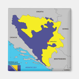Politische Kartenflagge Bosnien-Herzegowinalandes Magnet