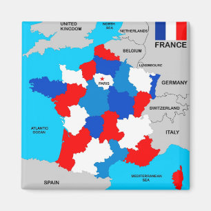 politische Kartenflagge Frankreich-Landes Magnet