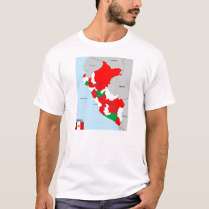 politische Kartenflagge Peru-Landes T-Shirt
