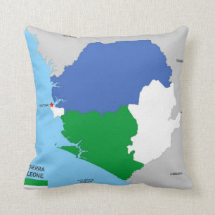 politische Kartenflagge Sierra- Leonelandes Kissen