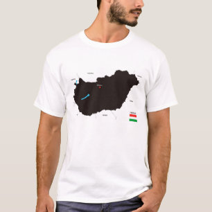 politische Kartenflagge Ungarn-Landes T-Shirt