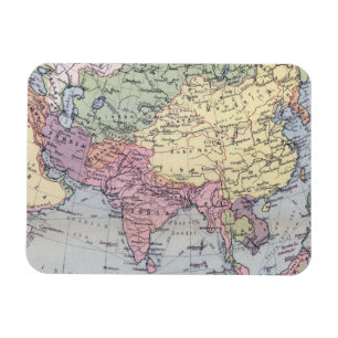 Politische Landkarte   Asien Magnet