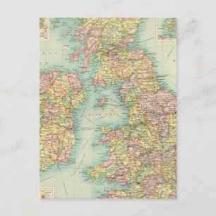 Politische Landkarte der Britischen Inseln Postkarte
