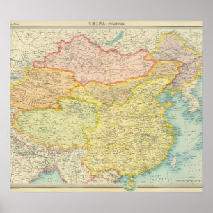 Politische Landkarte der China Poster