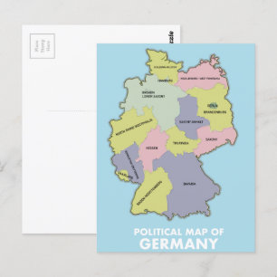 Politische Landkarte Deutschlands Postkarte