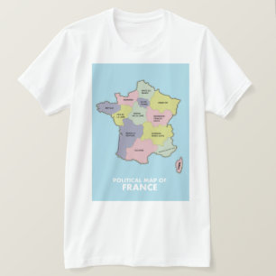 Politische Landkarte Frankreichs T-Shirt
