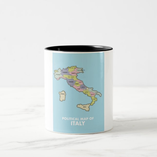 Politische Landkarte Italiens Zweifarbige Tasse (Mittel)