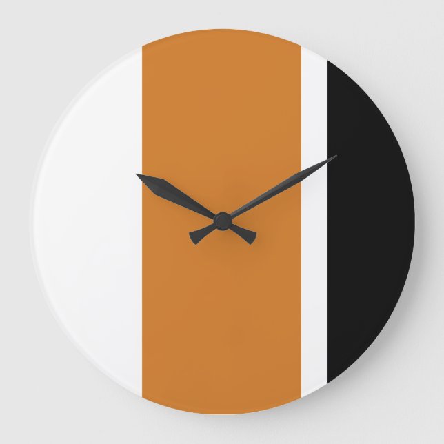 Politische Orange und schwarze, moderne vertikale  Große Wanduhr (Vorderseite)