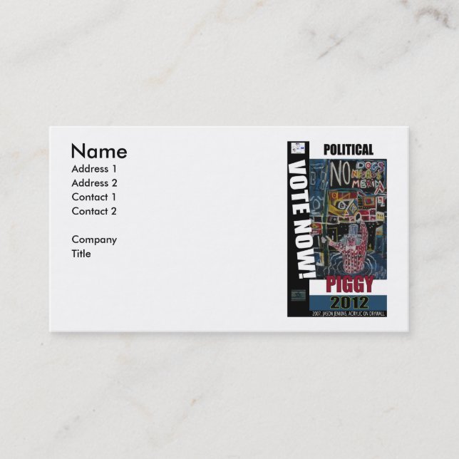 POLITISCHE PIGGIE VISITENKARTE (Vorderseite)