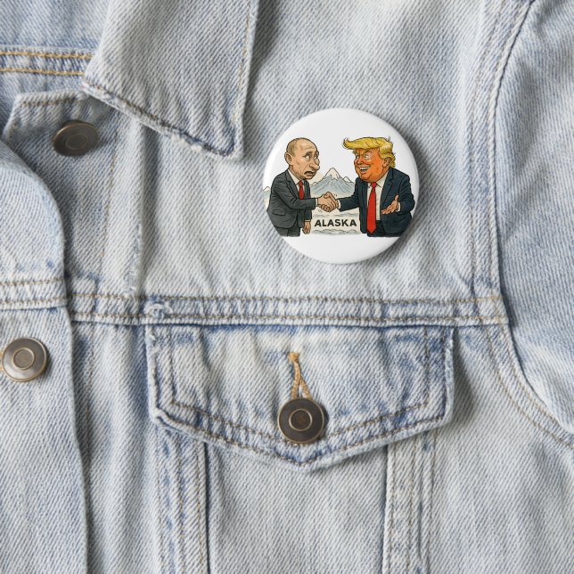 Politische Satire: Treffen zwischen Putin und Trum Button (Beispiel)