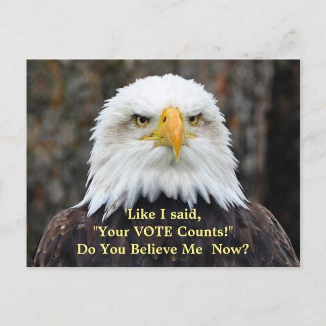 Politische Satiren-amerikanische Weißkopfseeadler Postkarte (Vorderseite)
