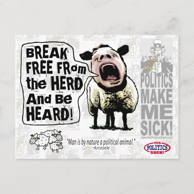 Politische Schaf-Schreie Postkarte (Vorderseite)