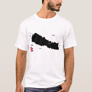 Politische schwarze Landkarte T-Shirt